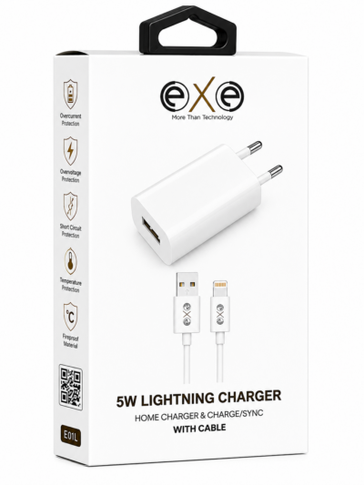 EXE E01L 5W Lightning Şarj Adaptörü Kablolu